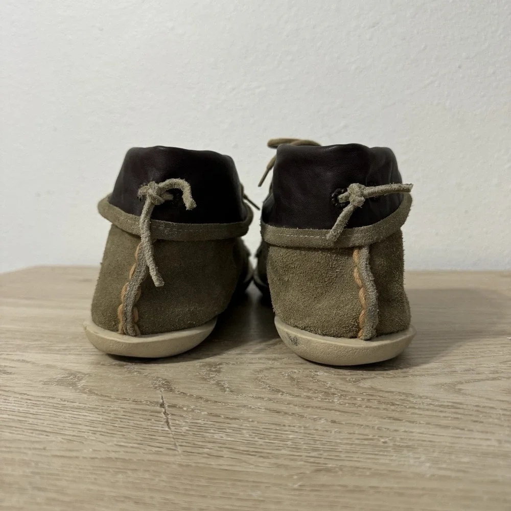True Religion Sand Colored Leather Suede Moccasin Chukka Boots Mens‎ Size 9 M